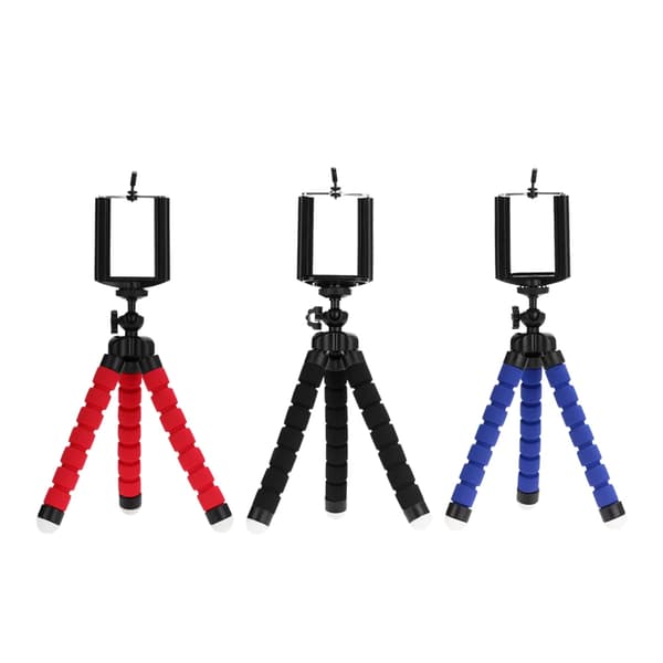 Fleksibelt blekksprutstativ for telefonkamera smarttelefon monopodholder klips mini bordstativ Red Tripod