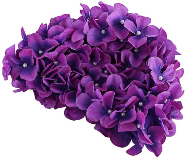 Blomma Blad Dam Simmössa Simmössa Dam Retro Simhatt för Långt/Kort Hår, Lila(f2)