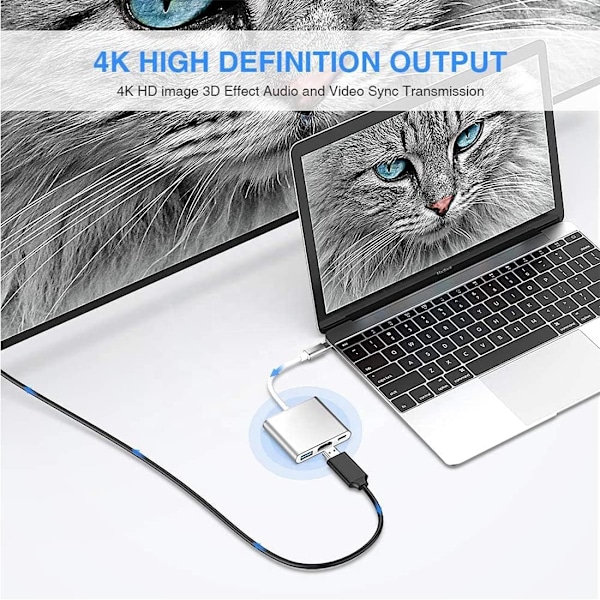 USB C till HDMI-adapter 4K HUB typ C-adapter