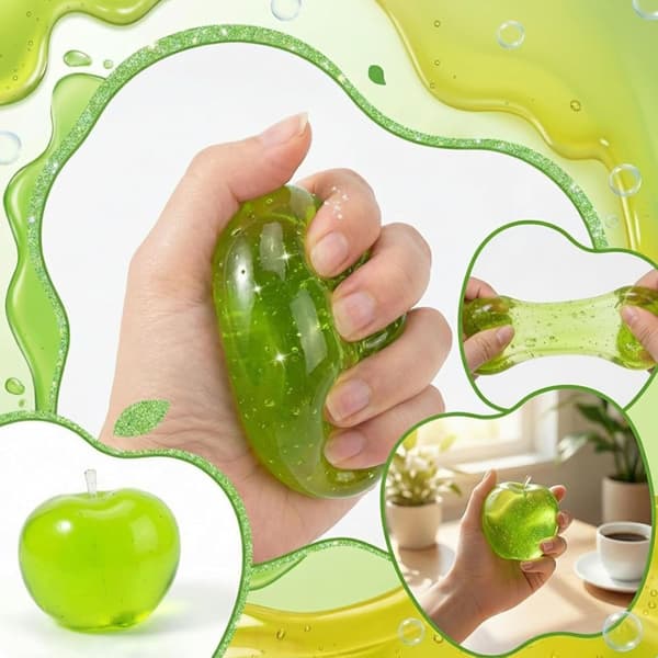 Grøn Æble Squishy Klar Squishy Stressaflaster Angstlindring til Børn og Voksne green