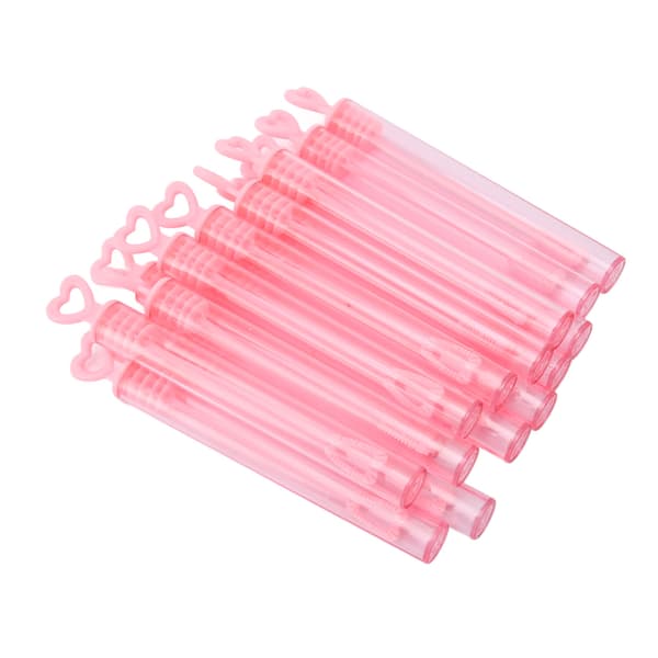 50 st Mini Bubbelstavar för Barn Hjärtformade Rosa Transparenta Bubbelstavar Partyfavörer för Spelbelöningar Bröllop