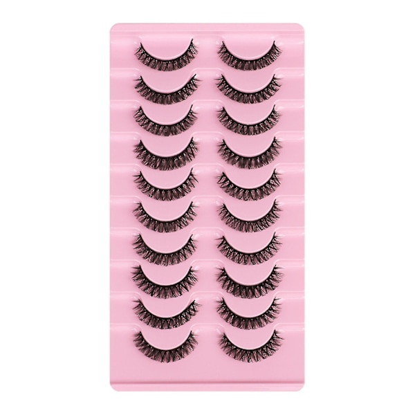 10 Par Återanvändbara Självhäftande Ögonfransar - Inget Lim eller Eyeliner Behövs - Naturliga Tjocka Lösögonfransar - Förlängning