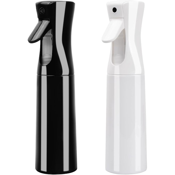 2 st Tomma Plastsprayflaskor för Hårvatten 300ml Kontinuerlig Vattendimma Tom Sprayflaska, Multifunktionell Fin Vattendimsprayflaska{F2}