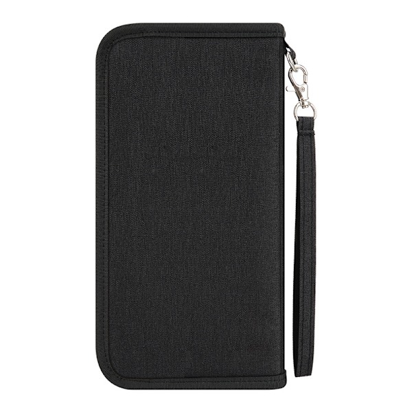 Rejsewallet (Sort), Familiepas Holder, Rejsedokument Organizer{EE}