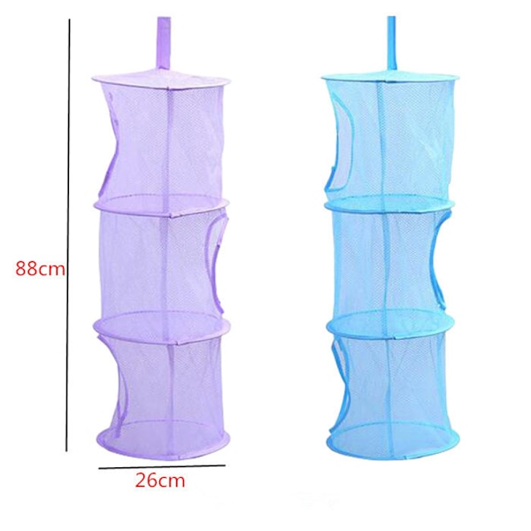Hengende Oppbevaringspose 3-Lags Mesh Barneromsorganisator{f2} Blue