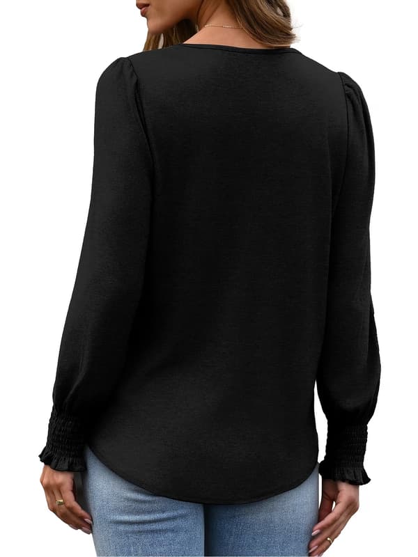 Dame Modetop Sæt Efterår Flæsekant Rund Hals Afslappet Pufærme T-shirt Brown+apricot+black S