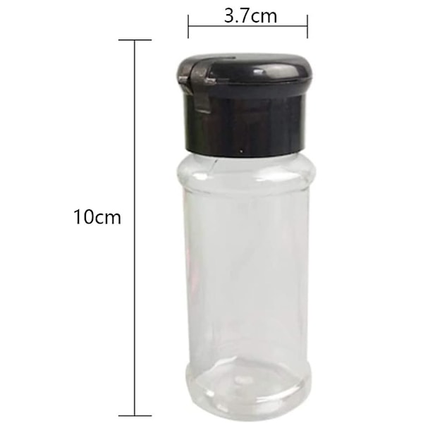 12-pak plastik krydderiglas med låg, 100 ml krydderiopbevaringsbeholder flaske krydderiglas