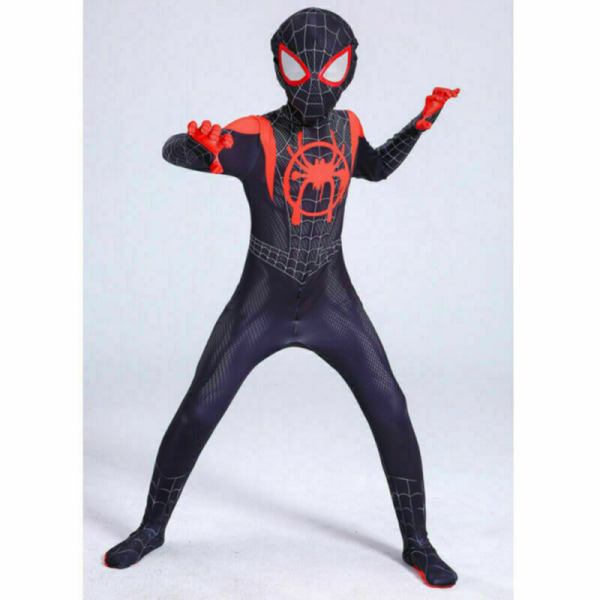 2023-Svart Spiderman-dräkt spelar den bästa presenten för barn - en svart black black 130 cm