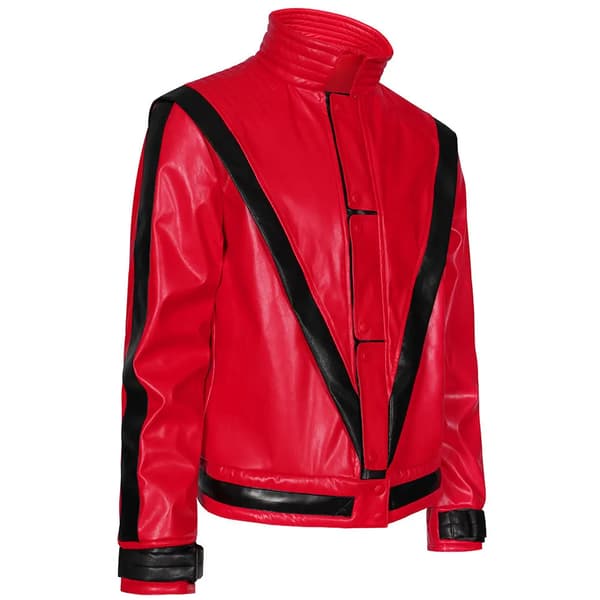 Michael Jackson Thriller rød jakke Halloween cosplay kostume sceneoptræden outfit white coat M