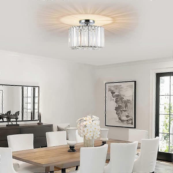 10,6\" Semi-infälld taklampa Mini Kristallkrona Modern Design för Hall Sovrum Badrum Vardagsrum