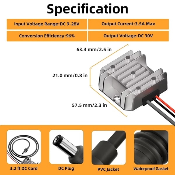 20V 3A spenningsomformeradapter erstatning for mini elektrisk enhet 20V3A for mini