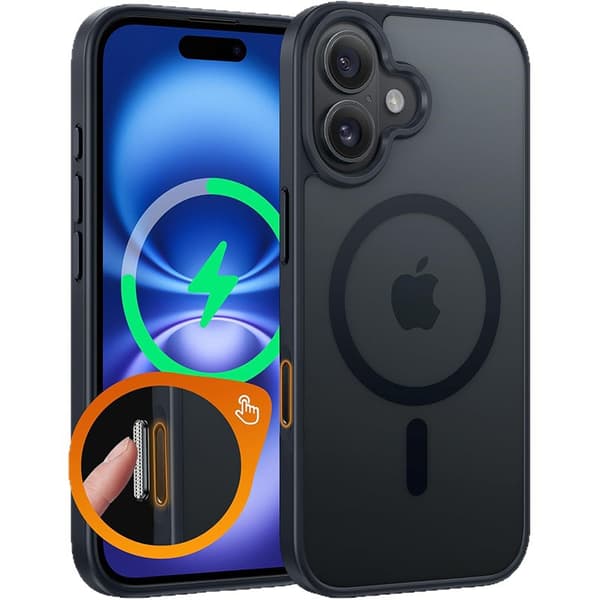 Magnetisk deksel til iPhone 16 og iPhone 17, matt mykt deksel med kamerakontrollknapp, støtsikkert MagSafe-kompatibelt*iPhone 17*grå grey iPhone 17