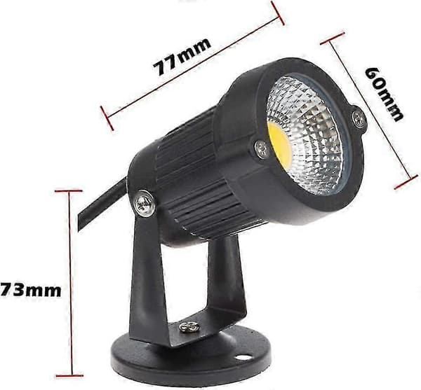 4-pack COB LED justerbara spotlights, 5W 220V varmvit, IP65 väderbeständig aluminium utomhusbelysning