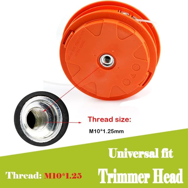 Kompatibelt universalt Twister Bump Feed-trimmerhode med legeringslinjestørrelse M10x1,25 for venstrehendte gresstrimmere