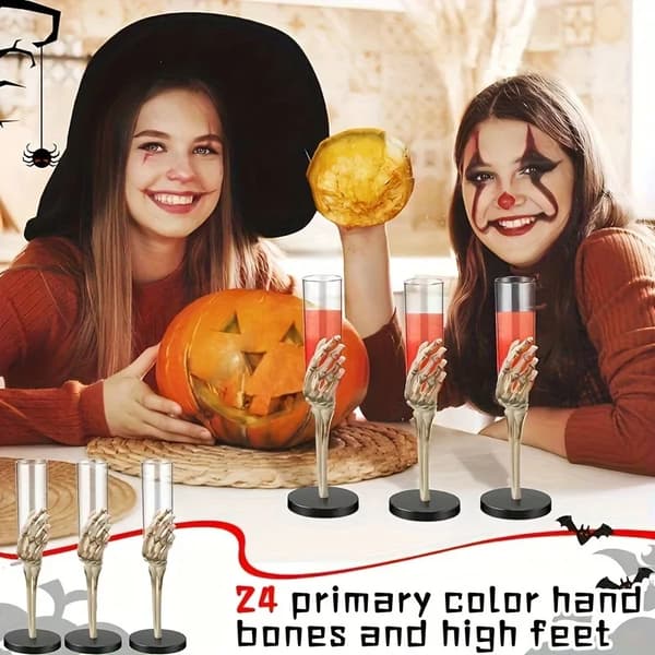 Retro Halloween Bæger Champagneglas Skelet Hånd Arm Design Plast Fest Bar Tilbehør 2 stk 3PCS