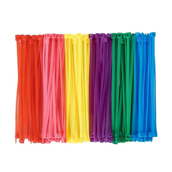 600 Stykker (100 Per Farve) Små Farvede Kabelbindere 10 cm Flerfarvede Kabelbindere til Dekoration Me-Perfet(F2)