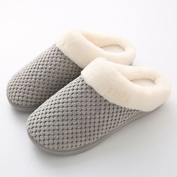 Damtofflor med Memory Foam, Bekväma Ull-liknande Plyschfleecefodrade Husskor för Inomhus & Utomhus