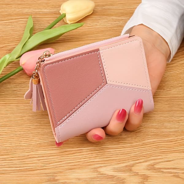Minimytsväska Dam Kortfodral Liten Plånbok Mode Kompakt Clutch Black