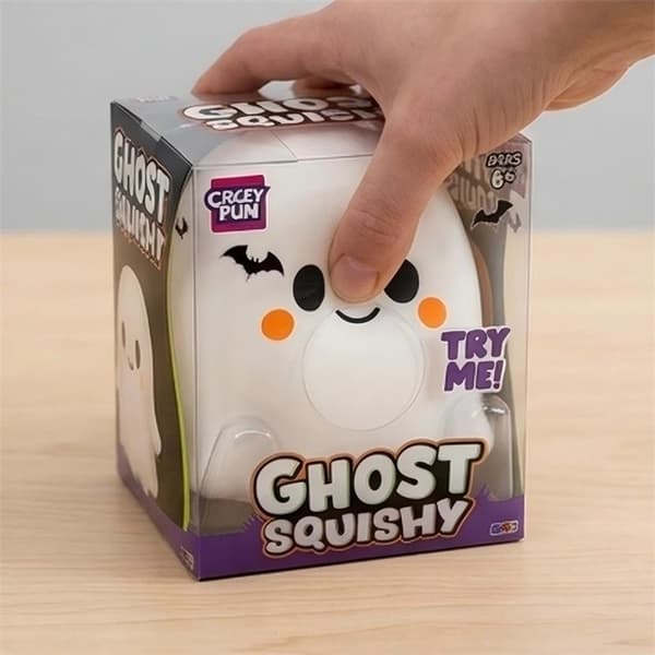 Spøgelses Squishy Legetøj, 13 cm Stor Blød Klemme Stressbold, Halloween Sanselegetøj