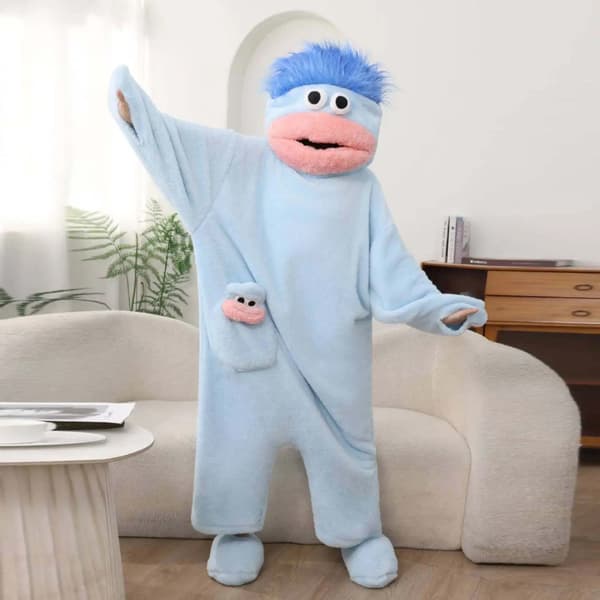 Stor Mund Monster Onesie Pyjamas Tyk Koralfleece Unisex Hjemmetøj Til Efterårsnat 3 M
