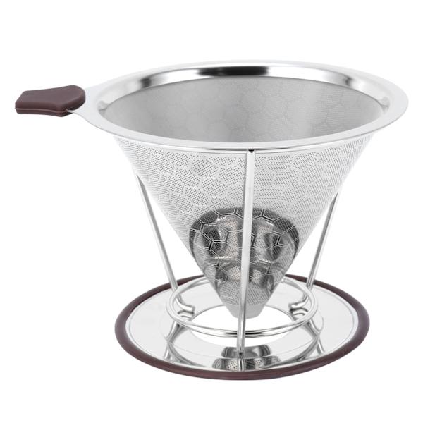 Kaffefilterholder i rustfritt stål Mesh Trakt 1-6 Kopper Kjøkkenutstyr{f2}