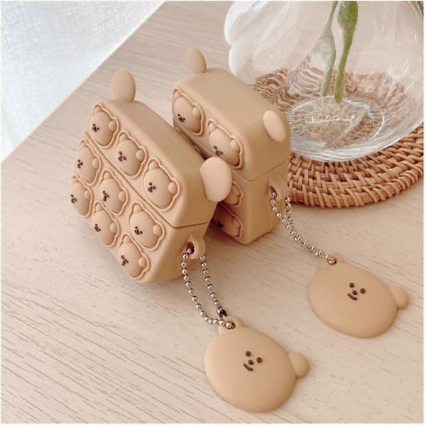Passar Airpods 3:e generationen 2021, Silikon Tecknad Sött Fodral Skyddande Stöttåligt Skal för Airpods 3 Pudding{F2] Pudding standard