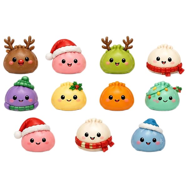 Jule Squishies Adventskalender 2026 24 Dager Nedtelling Dumpling Squishy Leker Sakte Stigende Klemme Fidget Sensorisk Dekor Gave 12PCS