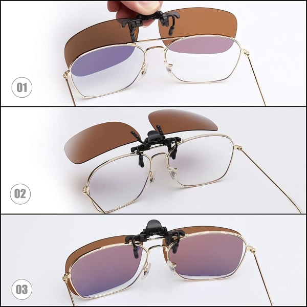 IC Polariserende clip-on solbriller med vendbare linser{EE}