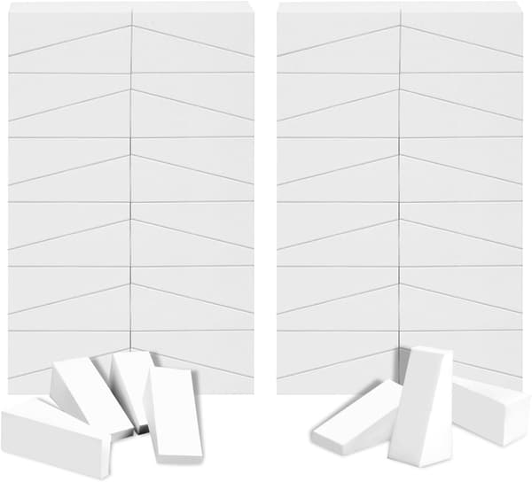 48 st sminksvampar (kilformade), skönhetssminksvampar, nagelkonstutsmetningsbehandlingar, ansiktsmålning - vit