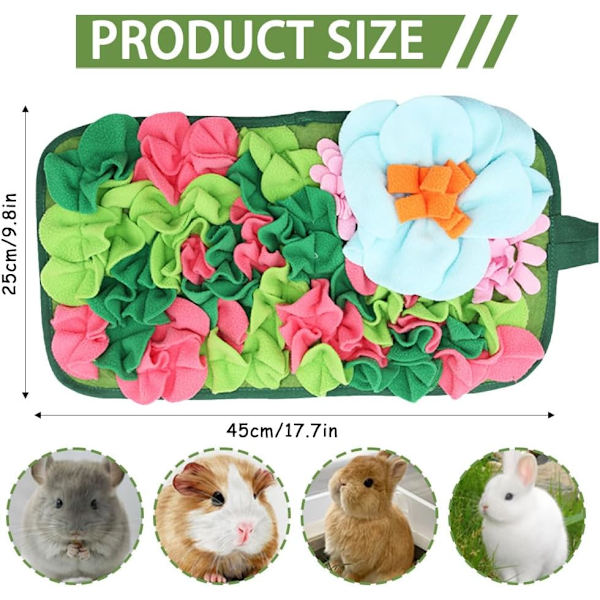 Snusemåtte til Hunde Små Kæledyr Fodermåtte til Dufttræning Stresslindring Søgemåtte til Hunde Blomsterfarve 25x45cm