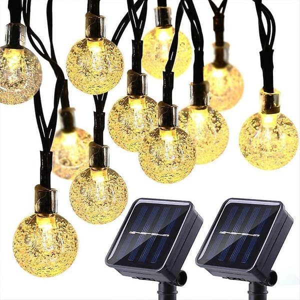 Krystallkule Solar Lys Utendørs Ip65 Vanntett Streng Eventyrlys Multi-Color 50 LEDS 10 Meters