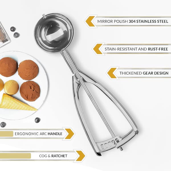 Iskrem scoop - Liten cookie scoop - Cookie deig scoop - Cookie scoop - for baking - utvalgt rustfritt stål - for å lage cookies, melonkuler ...