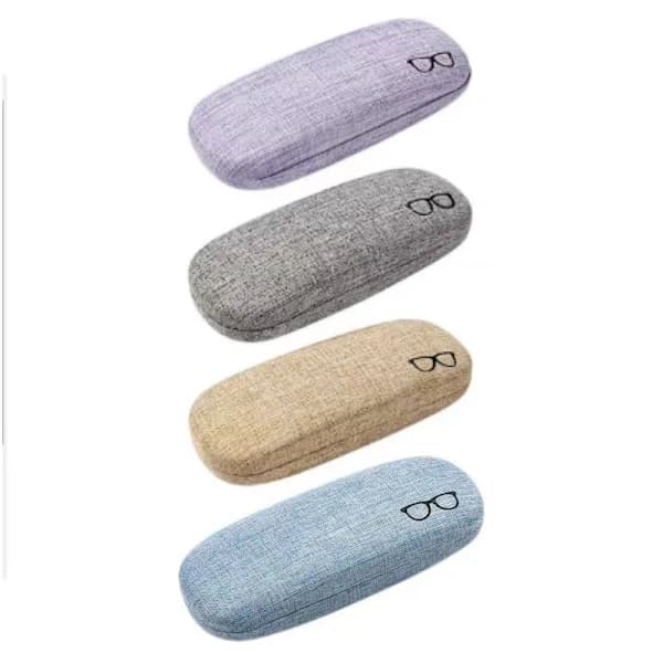 4-pack hårda glasögonfodral, stort solglasögonfodral i linne, enkelt glasögonskydd CJY(f2)