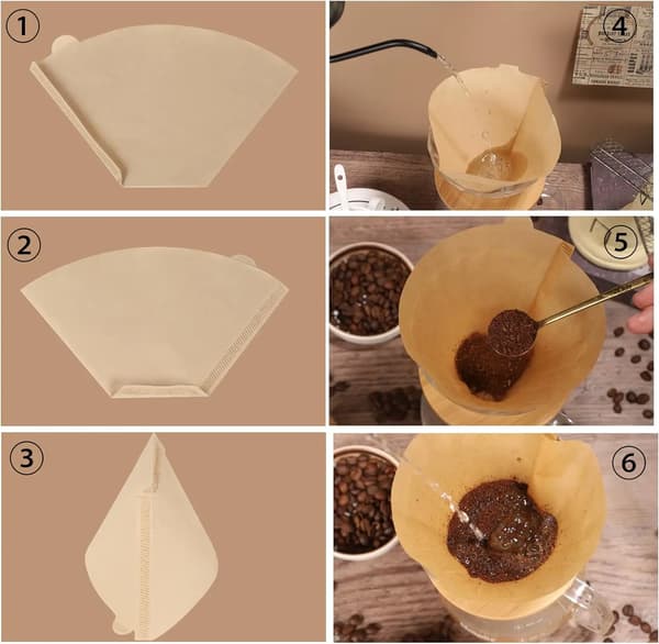 #4 Kjeglekaffefiltre 8-12 kopper, engangs kaffepapirfiltre for pour over og drypp kaffetrakter, ubleket 100pcs