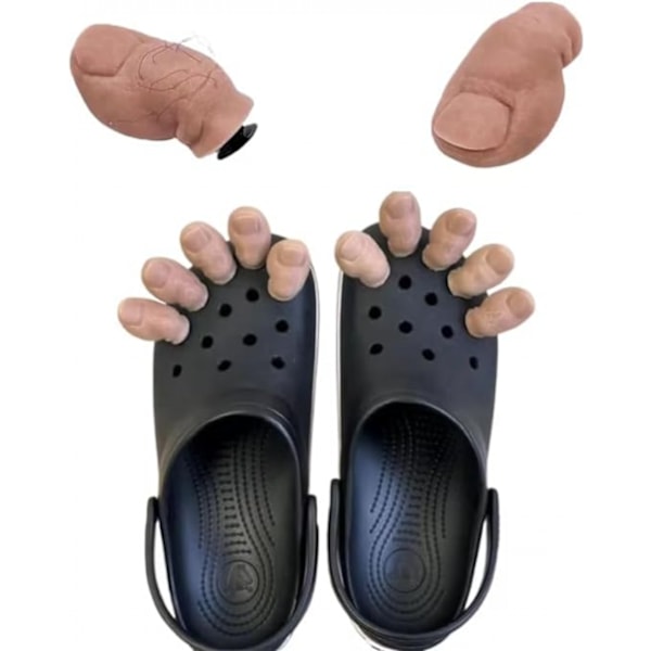 Unike 3D tå-sko charms for Crocs - Morsomme stortådesign med hårete/hårløse alternativer. Forvandle skoene dine med DIY-kreativitet! 1 single toe (hairless)