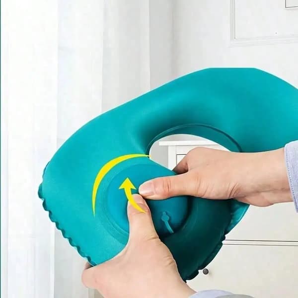 Uppblåsbar nackkudde för resor, uppblåsbara nackkuddar för flygresor, resekuddar, uppblåsbar U-formad kudde Gray-2pcs