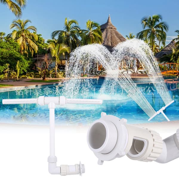 Dobbelt hoved swimmingpool springvand, pool vandfald spray funktion, justerbar udendørs pool springvand tilbehør