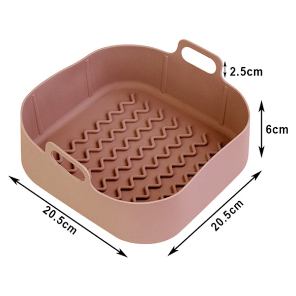 Airfryer silikonimuotti, elintarviketurvallinen, uudelleenkäytettävä, lämmönkestävä, uunitarvike, harmaa harmaa{F2} Grey Square Wave