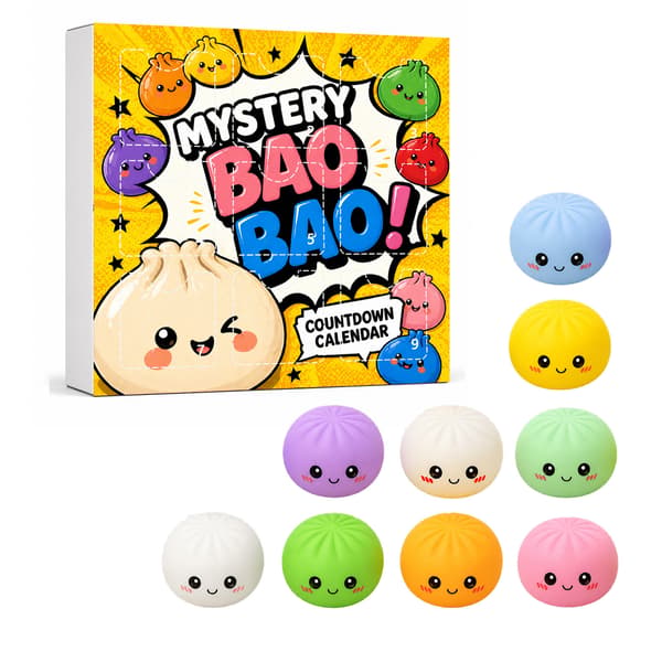 9-delad Mystery Bao Bao Nedräkningskalender – Squishy Simulerad Bulle Klämleksak Blind Box Set GJ863-005