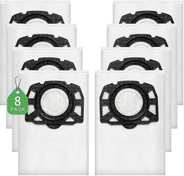 8-pack KFI 357 dammsugarpåsar kompatibla med Kärcher WD 2 Plus, WD 3, WD 3 Battery, KWD 1, KWD（f2）