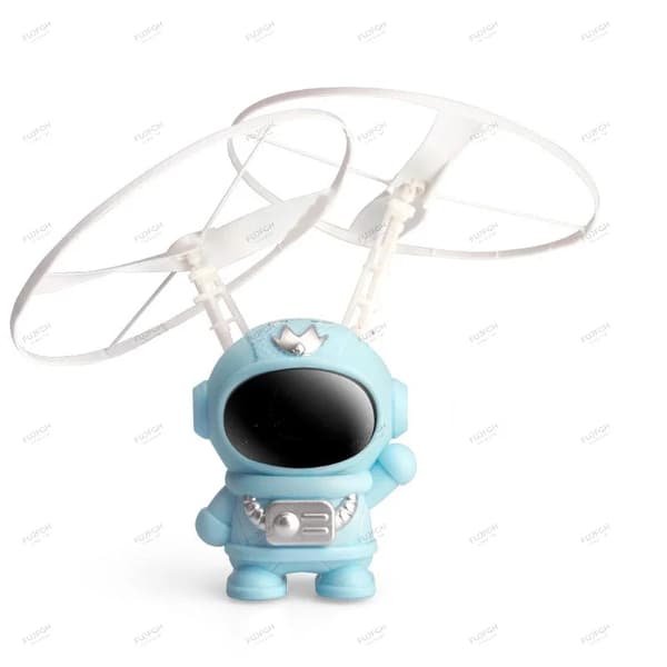Leviterande lysande flygande robot astronaut leksaksflygplan handkontrollerad drönare interaktiv med ljus utomhusleksaker för barn present Blue