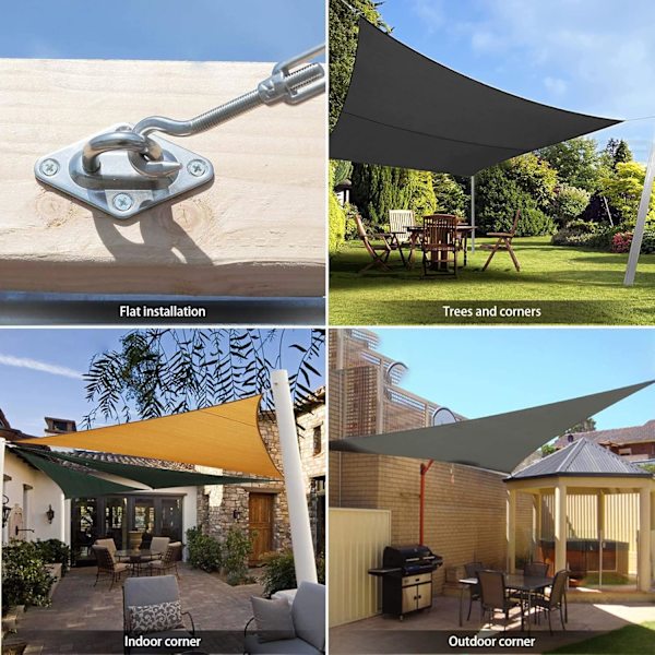 Shade Sail Hardware Kit 304 Rustfrit Stål Solsejl Installationssæt