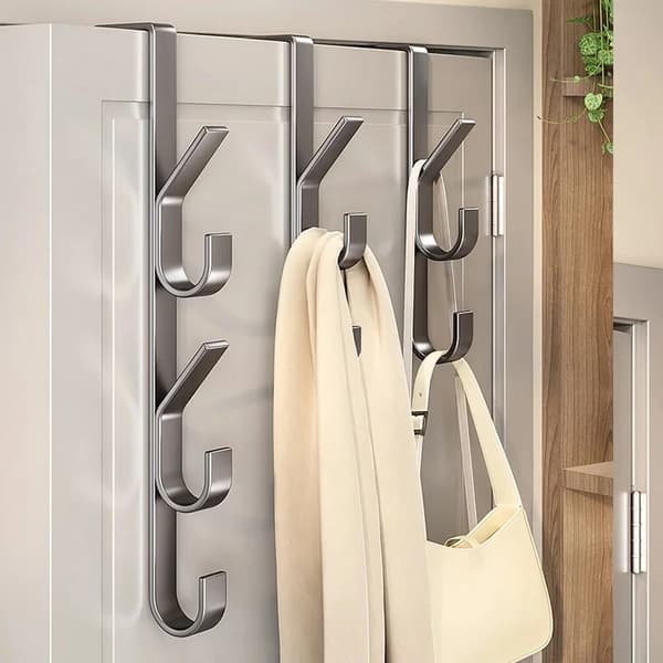 Stark metallkrok för dörr och vägg - Platsbesparande klädhängare för kläder, hattar och väskor 3 Hooks