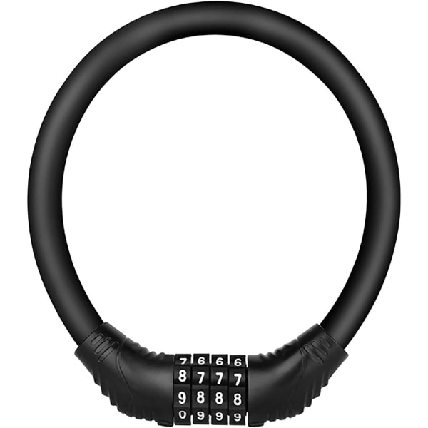 Cykelstöldskydd, nummerkodskombinationslås, miniportabel kan kombineras fritt, perfekt för cykel, motorcykel, grind, staket (svart)