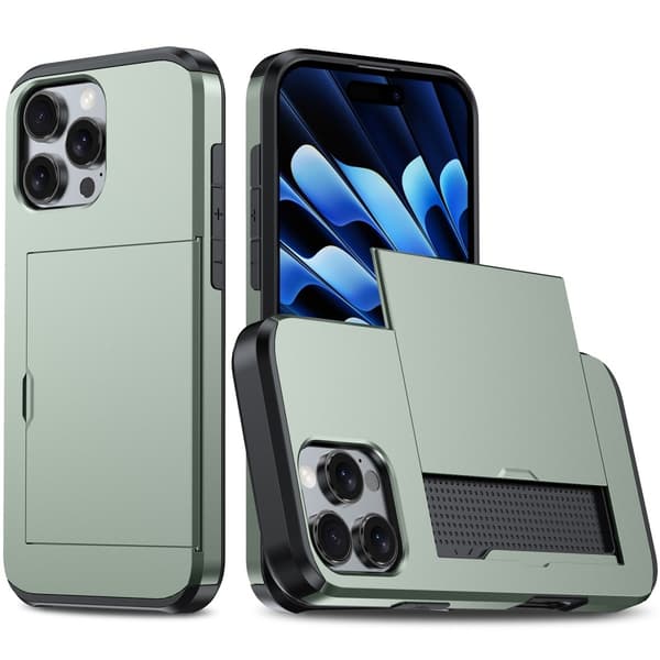 iPhone 16 Pro -kotelo korttipaikalla, hybridimalli, armeijanvihreä{qw}