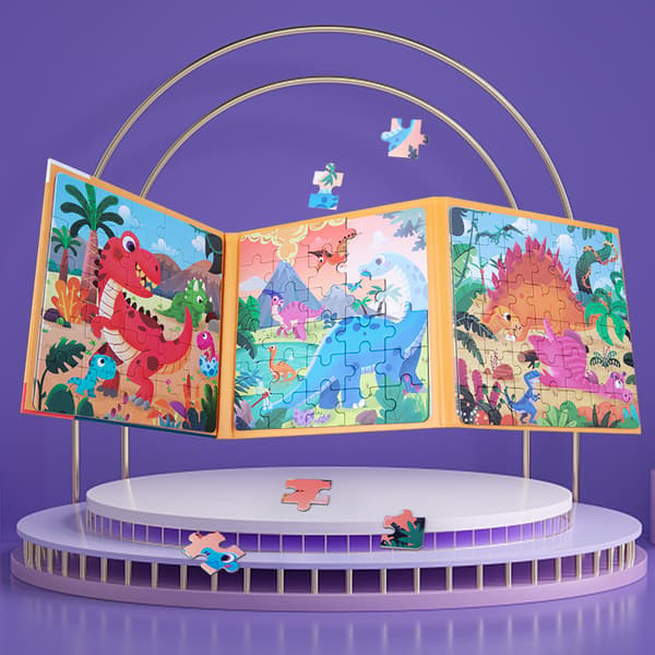 Magnetiskt pusselset för barn 3-6 år – Pedagogisk leksak nivå 1-5**4:e ordningens rymd 4th-order space