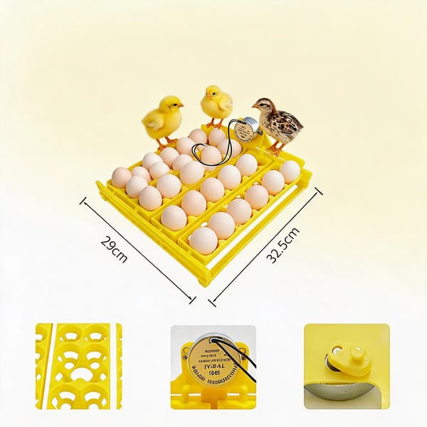 Egginkubator Automatisk Klekkebrett 16 Egg Multifunksjon Temperaturkontroll Klekkemaskin AC220V