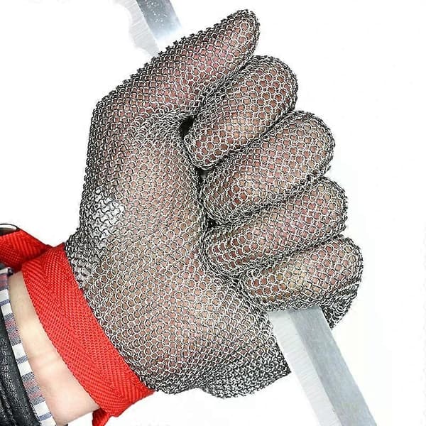 Arbeidsbeskyttelseshansker i rustfritt stål - Anti-kutting, 5 fingre, L -