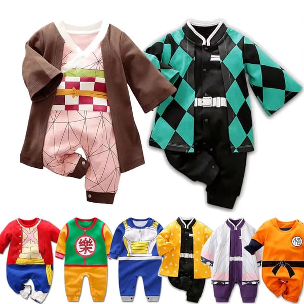 Anime baby-sparkedrakt 0-18 måneder bomull cosplay-kostyme for nyfødte gutter og jenter ED80D4 Size 90(12-18Months)