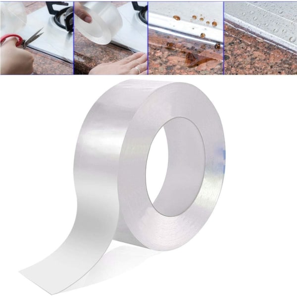 10M × 3cm PVC Kökshörnlinje Vattentät tejp, akrylväggfogremsa, självhäftande tätningstejp för köksbadrum (transparent)